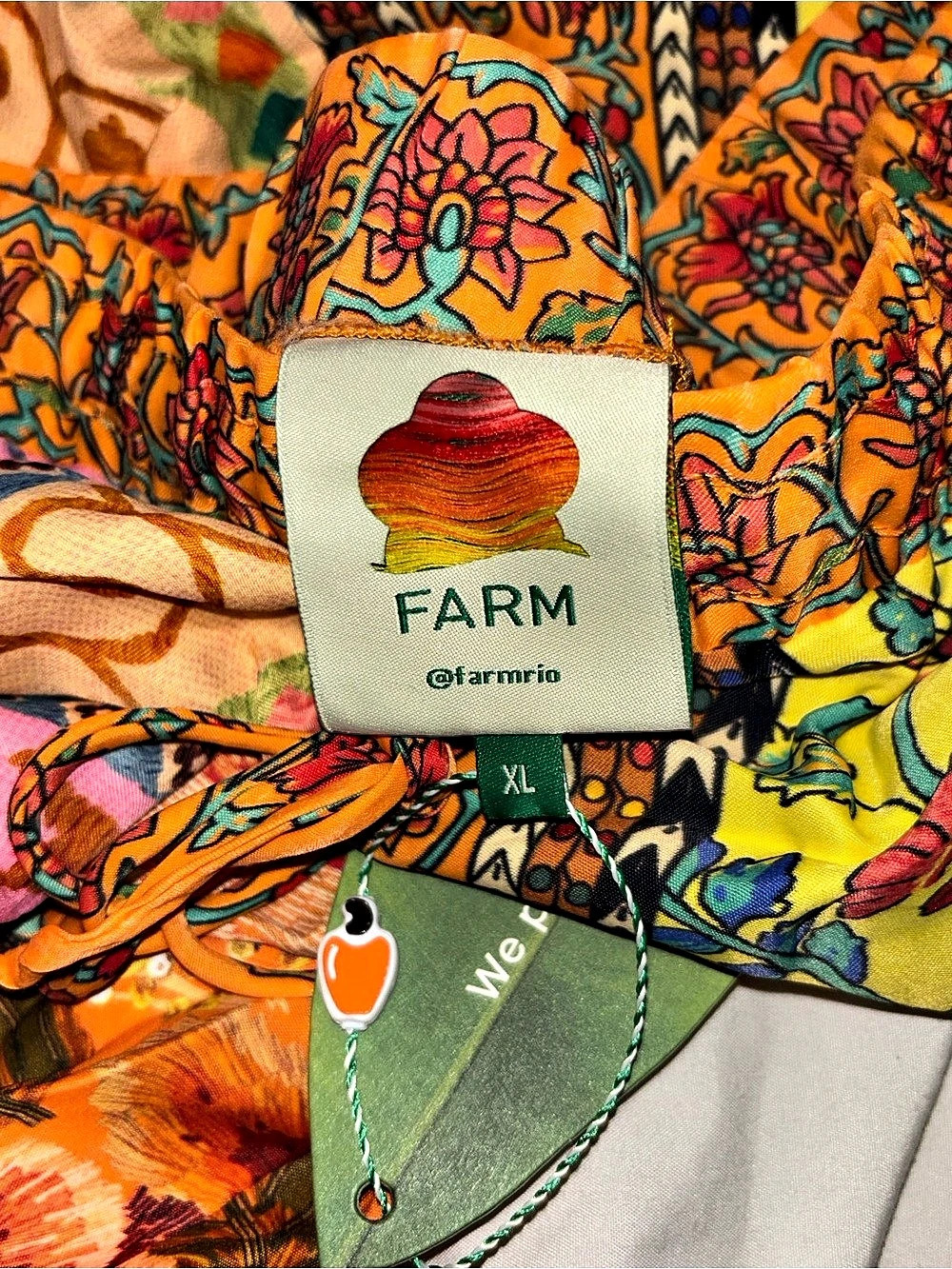 FARM Rio Multicolor Mixed Scarves Pants XL Boho Eclectic Maximalist - Picture 5 of 6